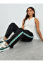 Women Black Wide Leg Joggers with Side Stripe