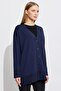 Silvery rayon cardigan navy blue - 3