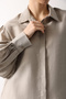 Stone Balloon Sleeve Hidden Placket Woven Shirt Alc-X15199 - 4