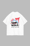 Japanese Honda Sakura Printed Oversize Unisex White Tshirt