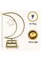 OneDcor Moon Star Tabletop Lamp with Warm LED Light, Crescent Moon Design, Ramadan Eid Home Décor - 3