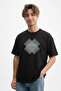 Men's Live Rich Live Long Text Printed 100% Cotton Black T-Shirt