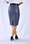 LEATHER-TRIMMED DARK GRAY PENSKIRT - 3