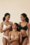Women's 3-Pack Non-Wired Sponge Nursing Bra - Black and White Skin Tone - Maternity and Postpartum Bra Set - 2