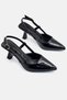 Women's Heeled Shoes with Ankle Buckle, Stylish Rustic Patent Leather Fabric Women's Shoes - 7