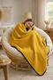 Waffle Woven Multi-Purpose Pique Tv Shawl / Blanket - Yellow - 5