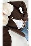 Brown Fur Collared Cardigan - 261002 - 2
