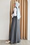Anthracite Gilet Dress with Pocketed Stitching Detail - 2