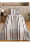 Black Striped Single Duvet Cover Set - 2