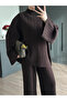 Brown Knitted Knitwear Set - 98078 - 2