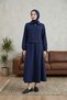 Zippered Waist, Elastic Sleeves, Dabl Fabric Double Suit - Navy Blue - Navy