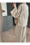 Ecru Knitted Knitwear Set - 98078 - 5