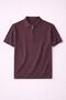 Ritchie Zippered Polo Collar Vertical Striped Short Sleeve Slim Knitwear Men's T-Shirt - Claret Red