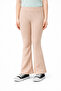 4-12 Years Old Girls' Flare Woven Ribbed Pattern Stone Detailed Spanish Flare Pants Leggings Beige - 3