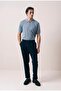 Linus Zippered Polo Collar Short Sleeve Slim Knitwear Men's T-Shirt - Cold Blue - 3