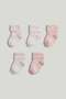 5 Pack Pink Baby Socks - 3