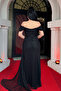 Lace Fabric Degaje Collar Evening Dress - Black - 5
