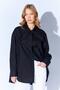 Women's Black Self-Tie Ribbon Detailed Poplin Shirt - 2