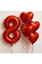 Red Number Heart Foil Balloon Set Age-8