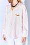 Women's Powder Color Oversized Poplin Shirt with Short Front and Long Back - 7
