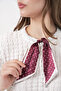Women's Short Sleeve Scarf Knitted Blouse 981 - White - 5