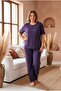 Printed Plus Size Oversized Crew Neck Short Sleeve Knit Pajama Set