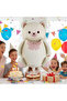 56.5X90 cm Teddy Bear with Bow Tie Cream Foil Balloon - Birthday Party Decoration Balloon - 4