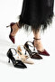 Elvora Women's Black Pointed Toe 7 cm Thin Heeled Ankle Strap Buckle Patent Leather Classic Shoes - 5