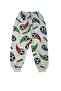 Boy's Two-Thread Cotton Shirred White Color Ball Patterned Winter Long Sleeve Pajama Set - 4