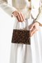 PERIE Coffee Shoe and Bag Matching Set Women's 7 cm Heeled Sequin Evening Shoes and Bag Set - 4
