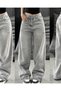 Y2K Streetwear Detail Gray Jean Pants - 4