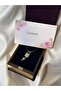 Steel Gold Zirconium Stone Lock Necklace