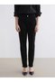 Black Slim Mom Women's Jean Trousers with Elastic Waist (S6) - 2