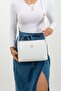 Three-Compartment Text Printed Adjustable Long Strap Women's Shoulder Bag - 4