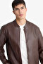 Water Repellent Slim Fit Brown Men's Coat D8525Ax/Bn130 - 4