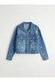Indigo Floral Girl's Jean Jacket (S6)