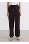 Wide Leg Women's Trousers with Elastic Waist (S6) - 4