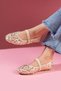 Silvery Beige Sequined Mary Jane Ballerinas with Stylish Buckle and Orthopedic Sole Casual Shoes Stc1219 - 4