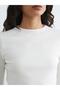 Brown Crew Neck Ribbed Women's Bodysuit (S6) - 3