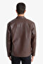 Water Repellent Slim Fit Brown Men's Coat D8525Ax/Bn130 - 7
