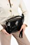 Black Three-Compartment Stylish Adjustable Long Strap Women's Shoulder Bag - 3
