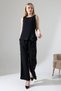 Sleeveless Wooden Buttoned Asymmetrical Blouse and Trousers Set - 6
