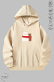 Unisex Hoodie Long Sleeve Teddy Bear Love Printed Hooded Oversized 100% Cotton Combed Cotton Sweatshirt - 7