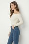 Premium Soft Series Body-Fitting Boat Neck Knitted Blouse - 3