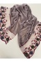 Light Plum Embroidered and Stone-Embellished Organic Cotton Imported Shawl - 3