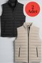 2 Pieces Men's Quilted Lined Double Pocket Inflatable Vest