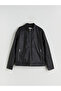 Lcw Visionblack Standard Mold Mock Neck Men's Leather-Look Coat - 6
