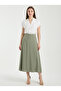 Women's Textured Summer Midi Skirt - 4