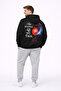 Lover Combination Angel Devil Heart Printed Oversize Hoodie Set for Women and Men Black - 3