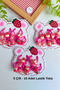 Girls' Strawberry and Teddy Bear Figured Rubber Clips (5 Pairs - 10 Pieces) - 3